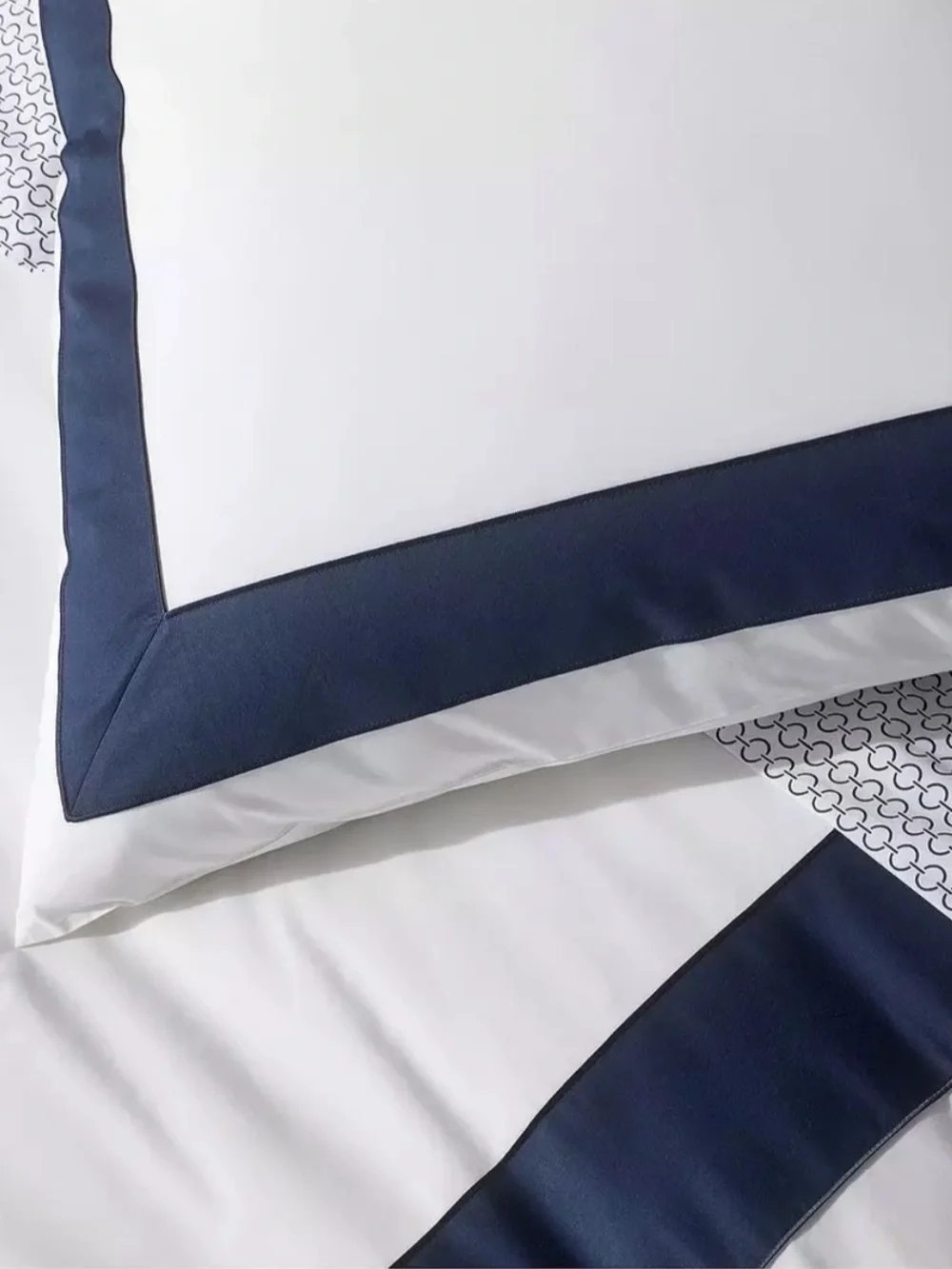 ❤️ Beach Club Border Percale Duvet Cover (TWIN) - NAVY
